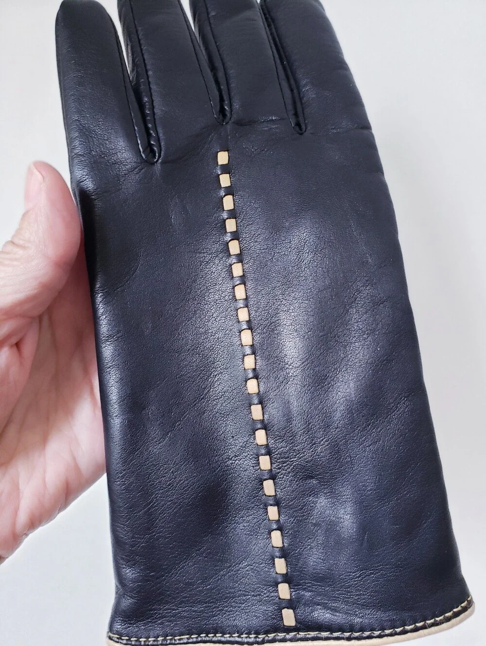 Vintage Adrienne Black Leather Gloves